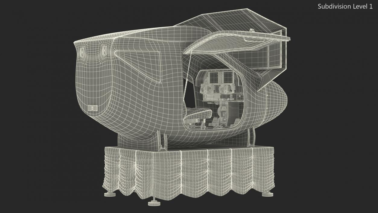 3D Flight Simulator Sennheiser BOT SC07 Rigged model