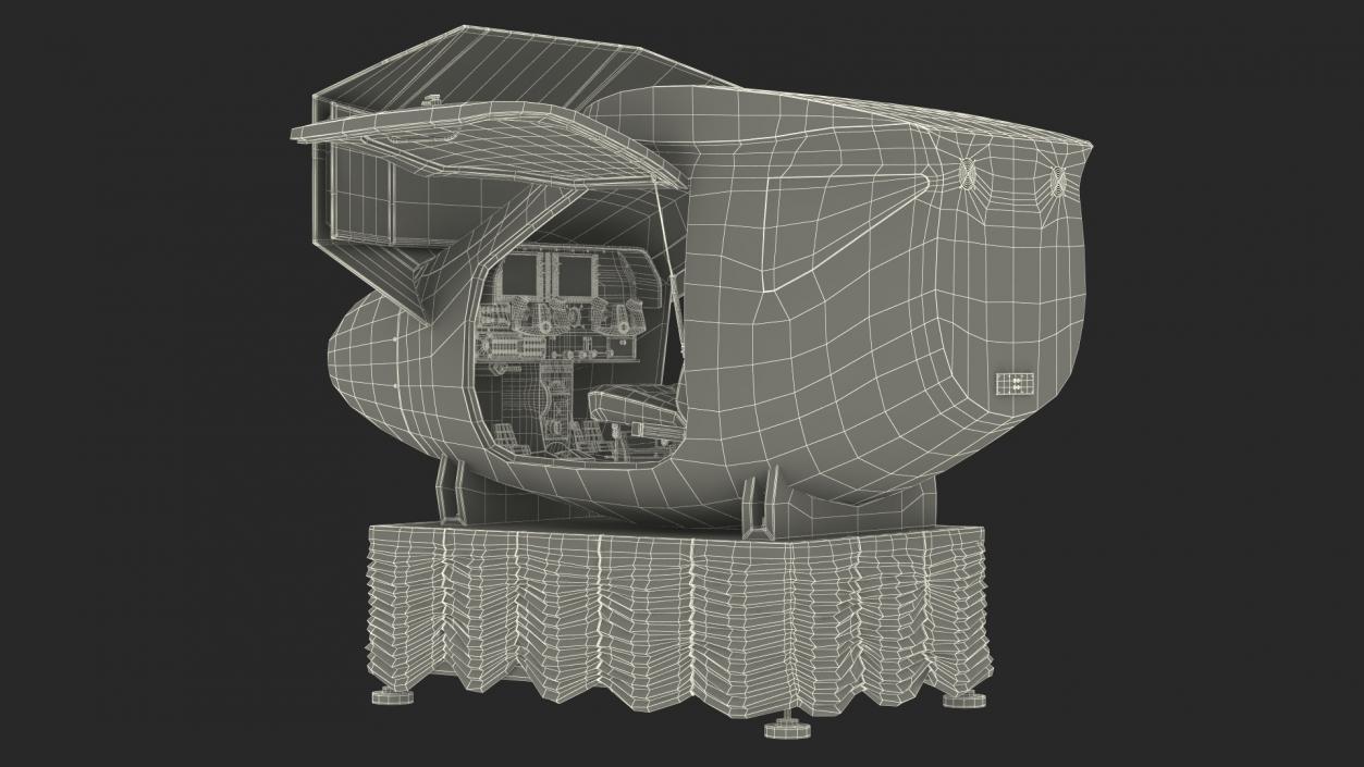 3D Flight Simulator Sennheiser BOT SC07 Rigged model