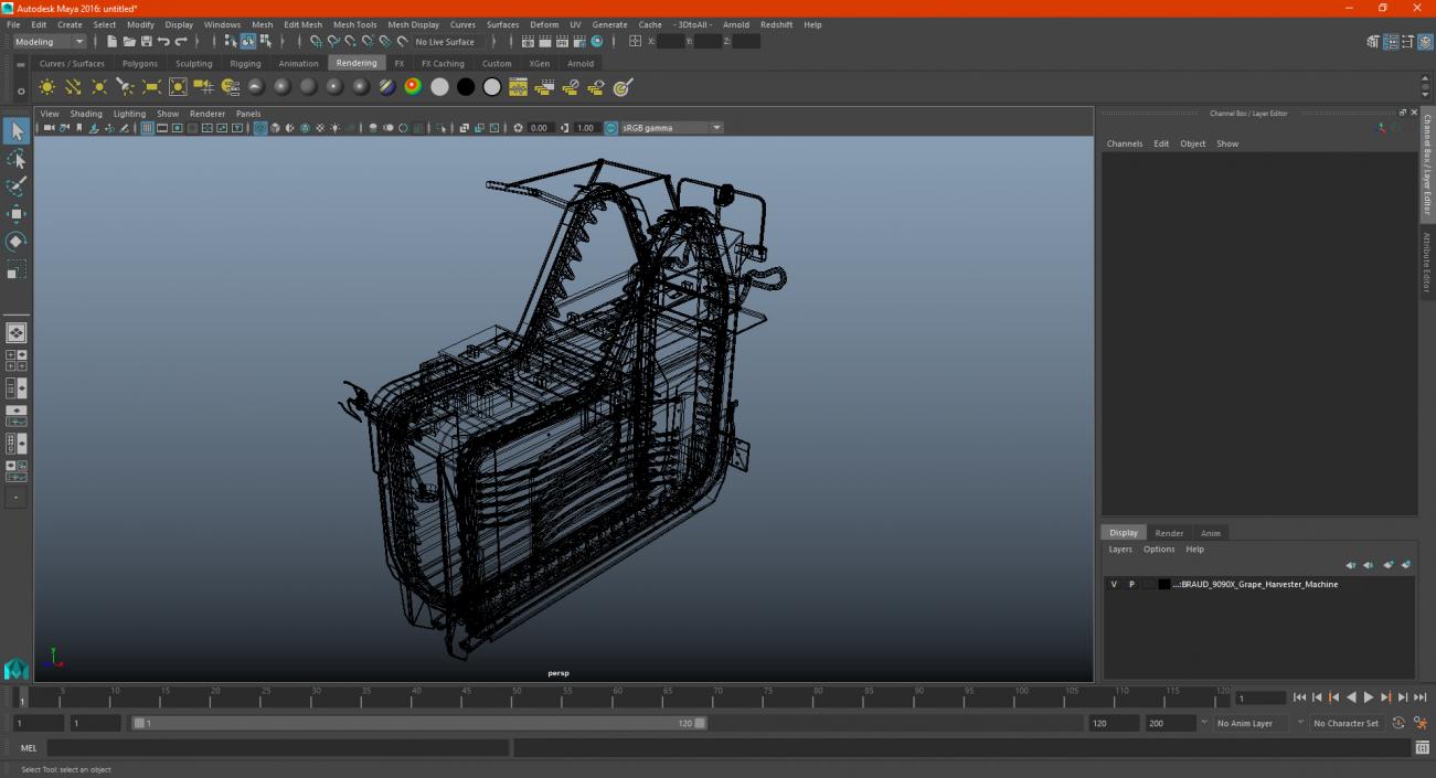 3D model BRAUD 9090X Grape Harvester Machine