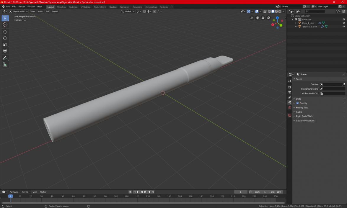 Cigarillos with Plastic Tip 3D