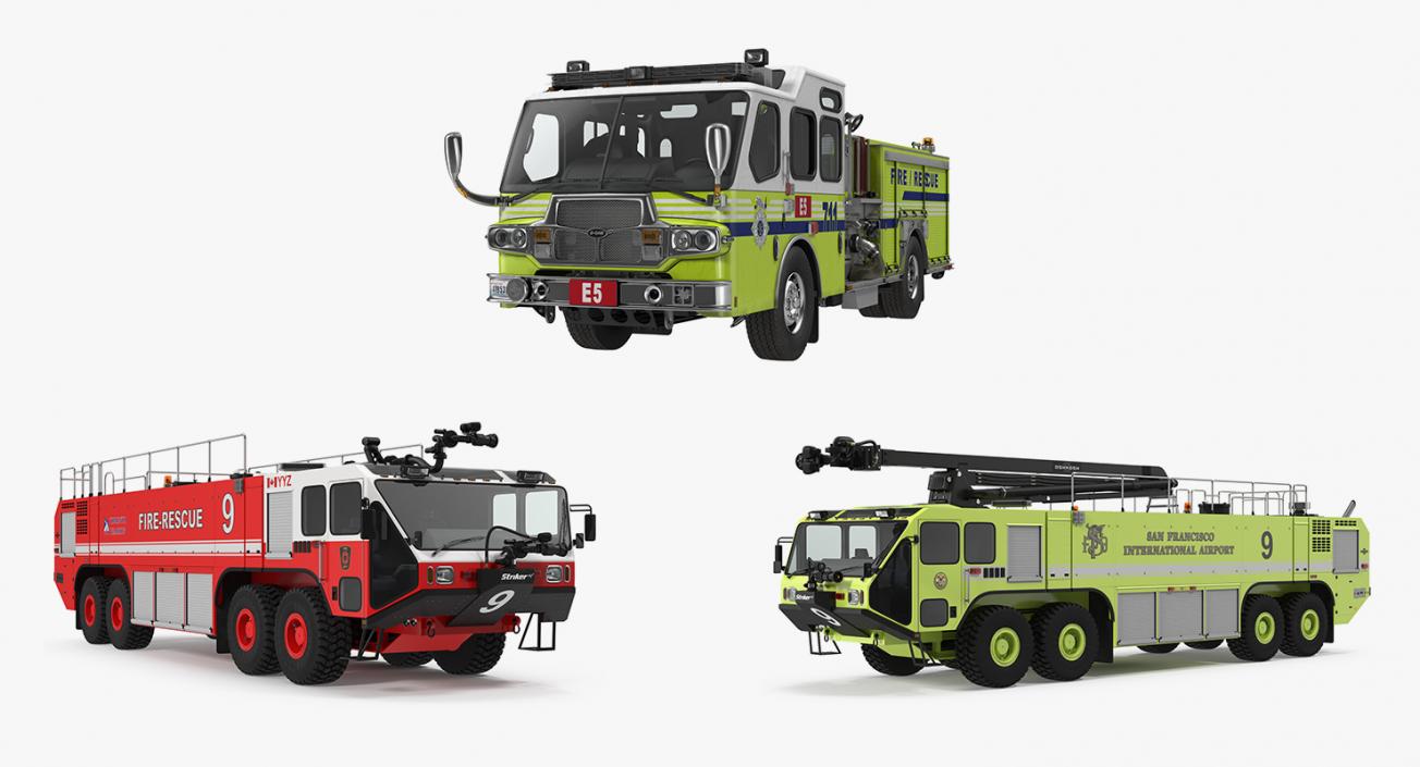 Fire Trucks Collection 3 3D model