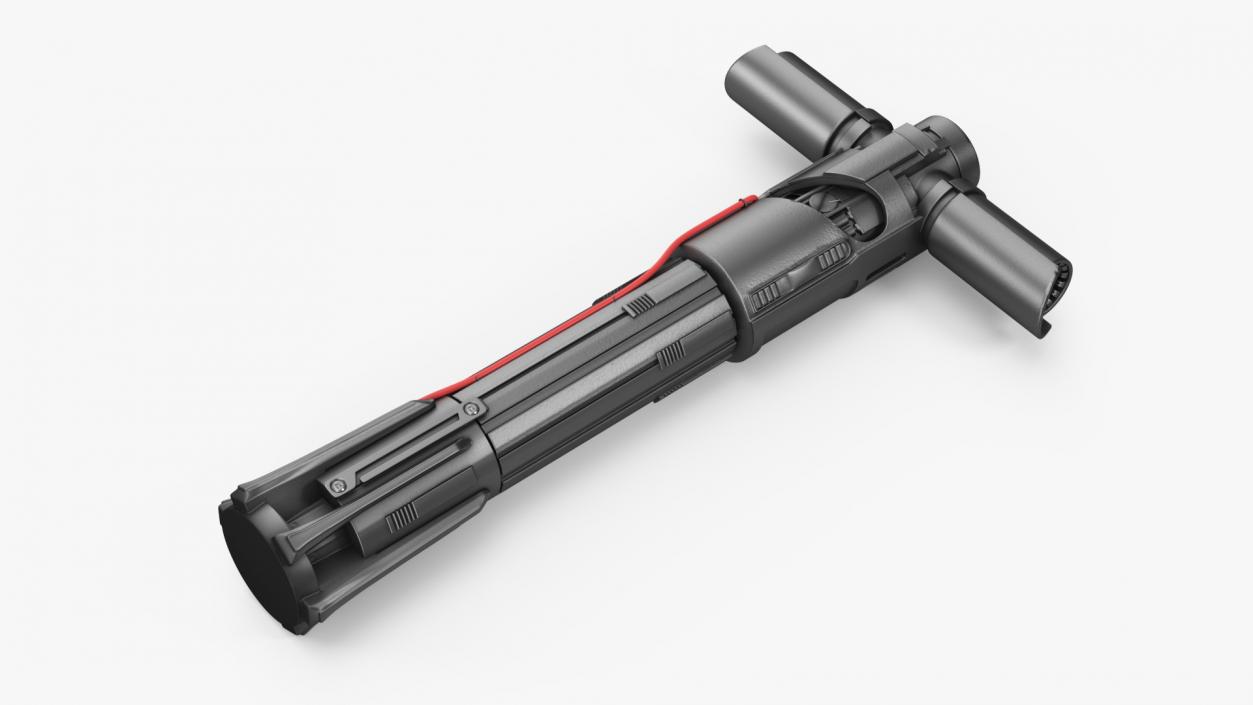 Kylo Rens Crossguard Lightsaber Off 2 3D