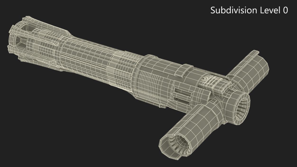 Kylo Rens Crossguard Lightsaber Off 2 3D