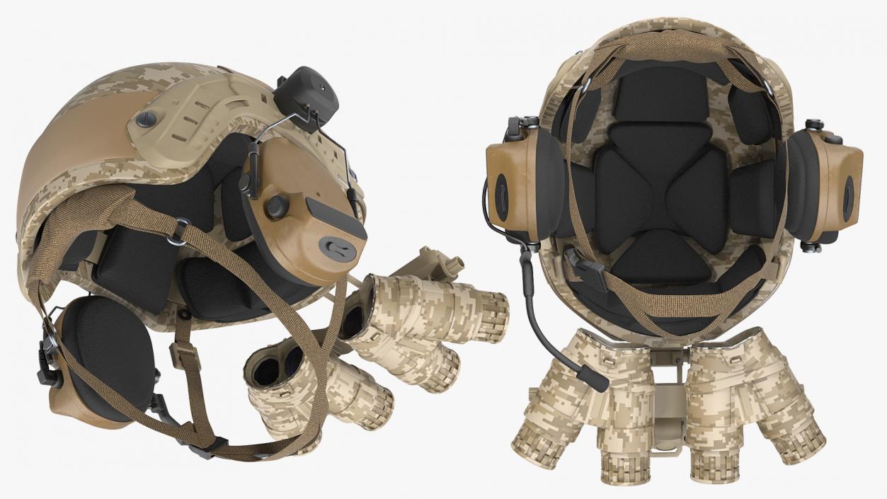 3D Tactical Helmet Digital Camo model