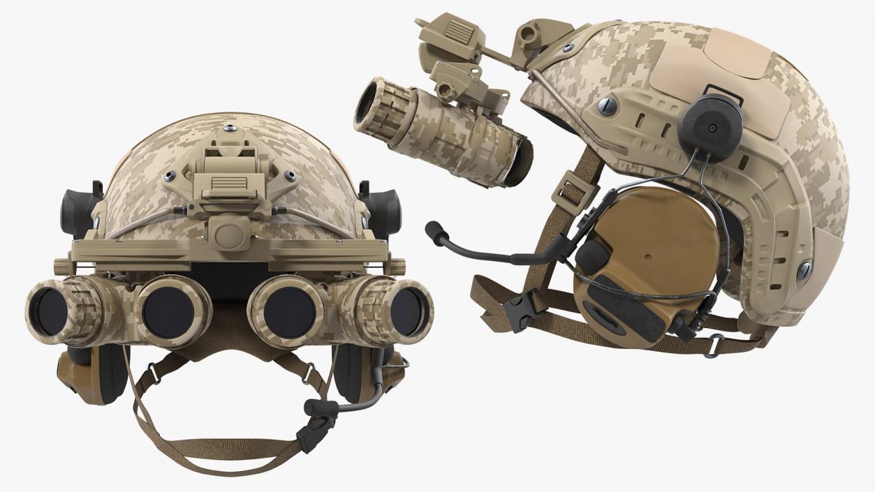 3D Tactical Helmet Digital Camo model