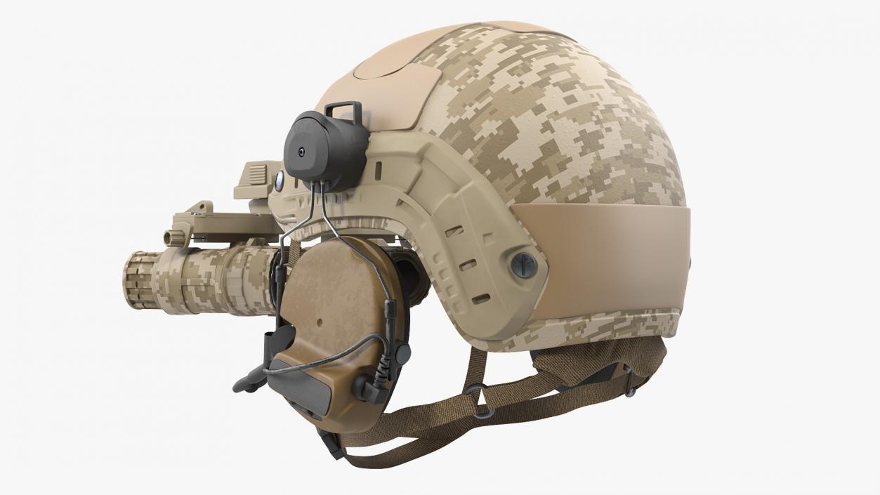 3D Tactical Helmet Digital Camo model