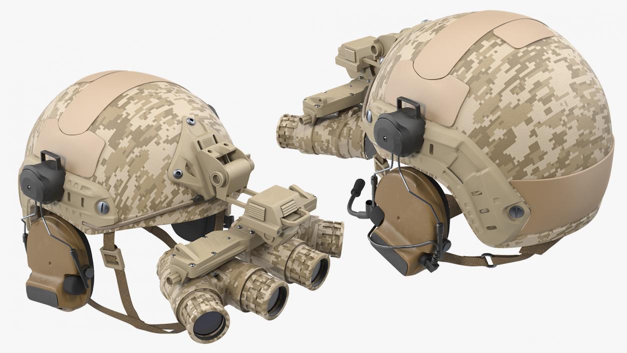 3D Tactical Helmet Digital Camo model