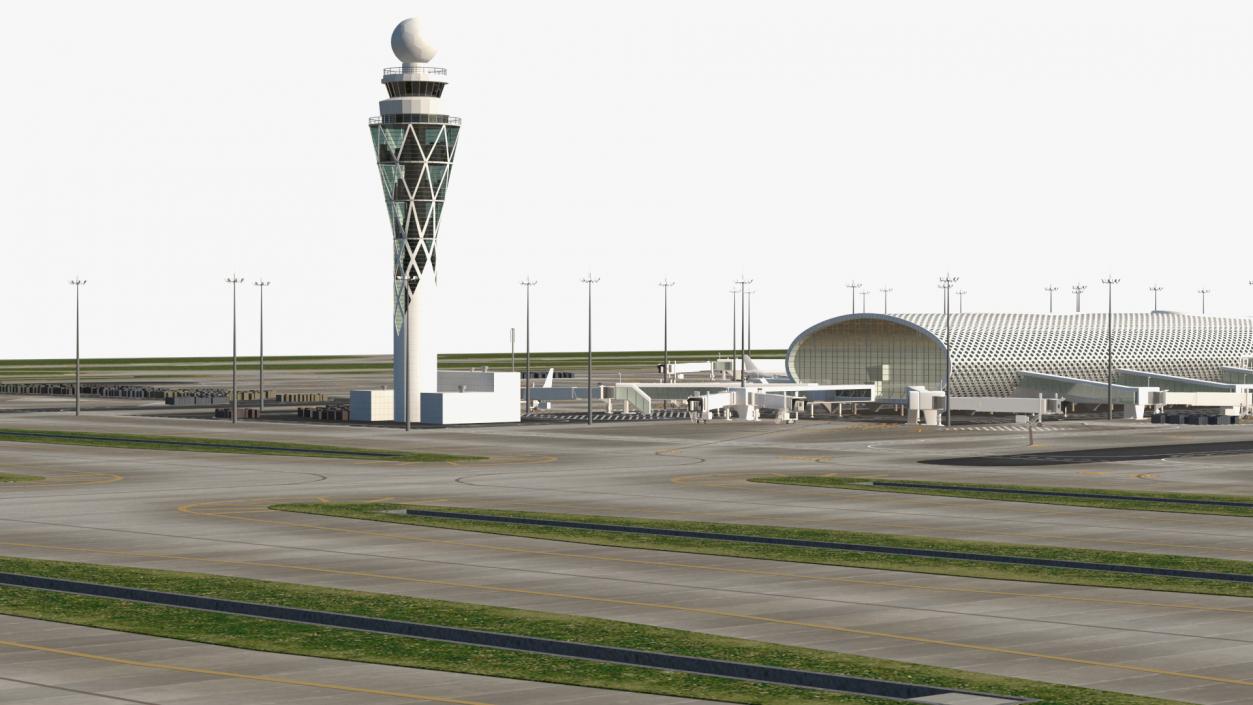 Airport Infrastructure with Aircrafts 3D