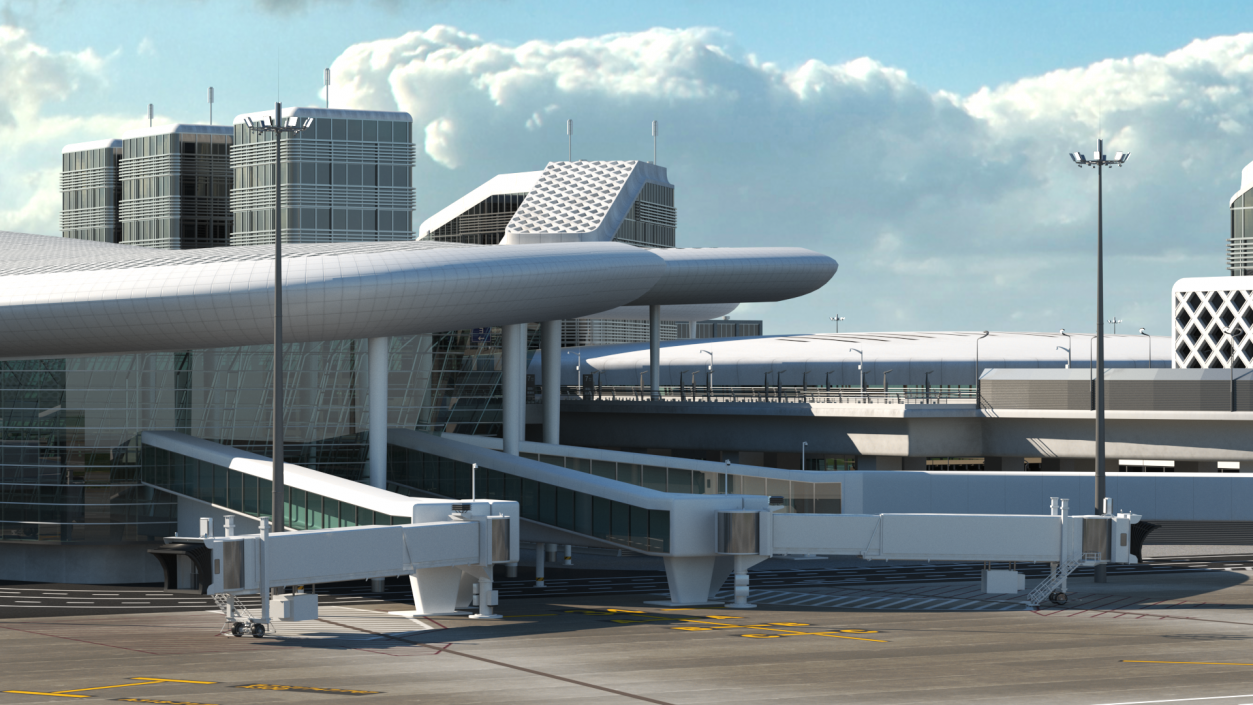 Airport Infrastructure with Aircrafts 3D