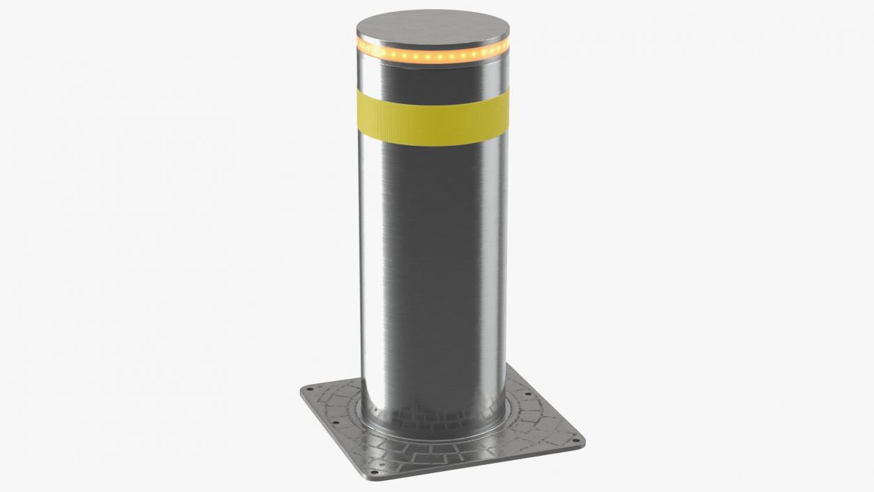 3D Retractable Security Bollard model