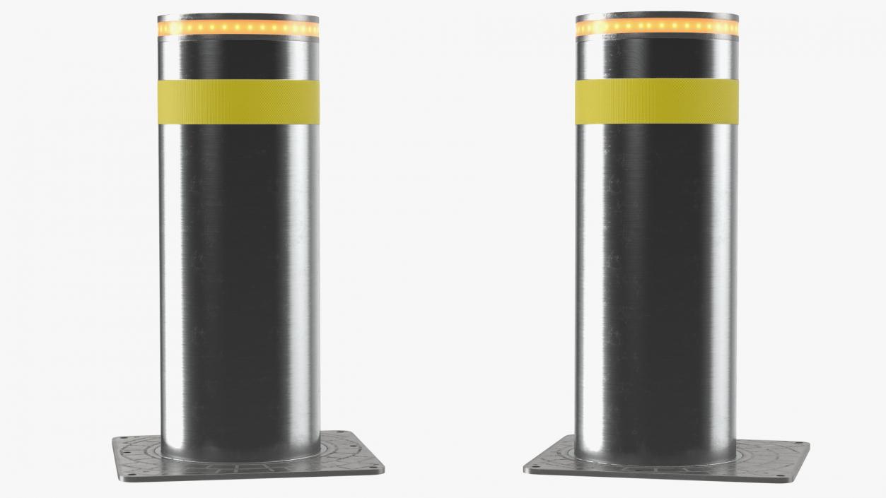 3D Retractable Security Bollard model