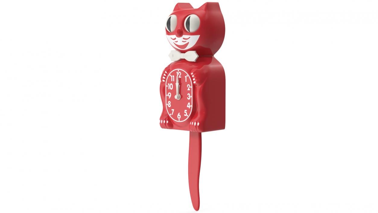 Retro Wall Clock Red Cat 3D model