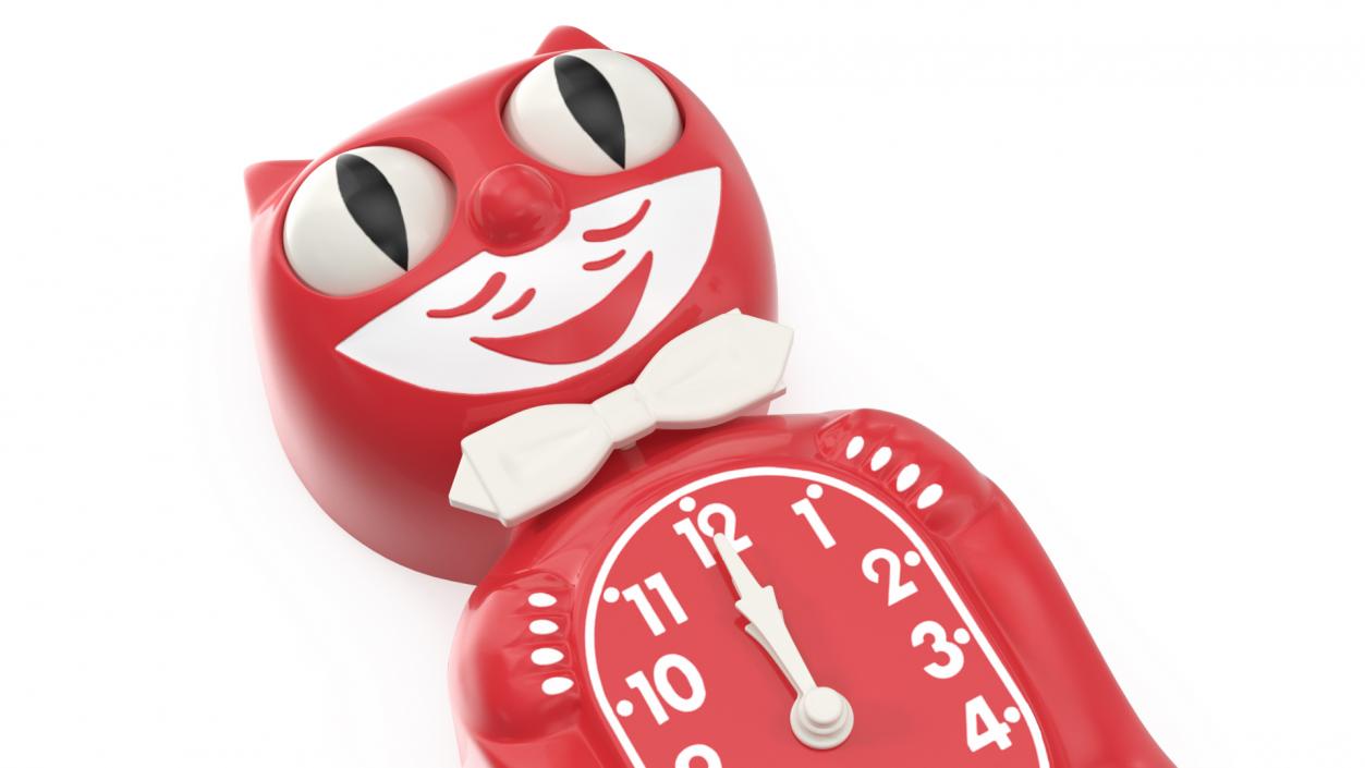 Retro Wall Clock Red Cat 3D model