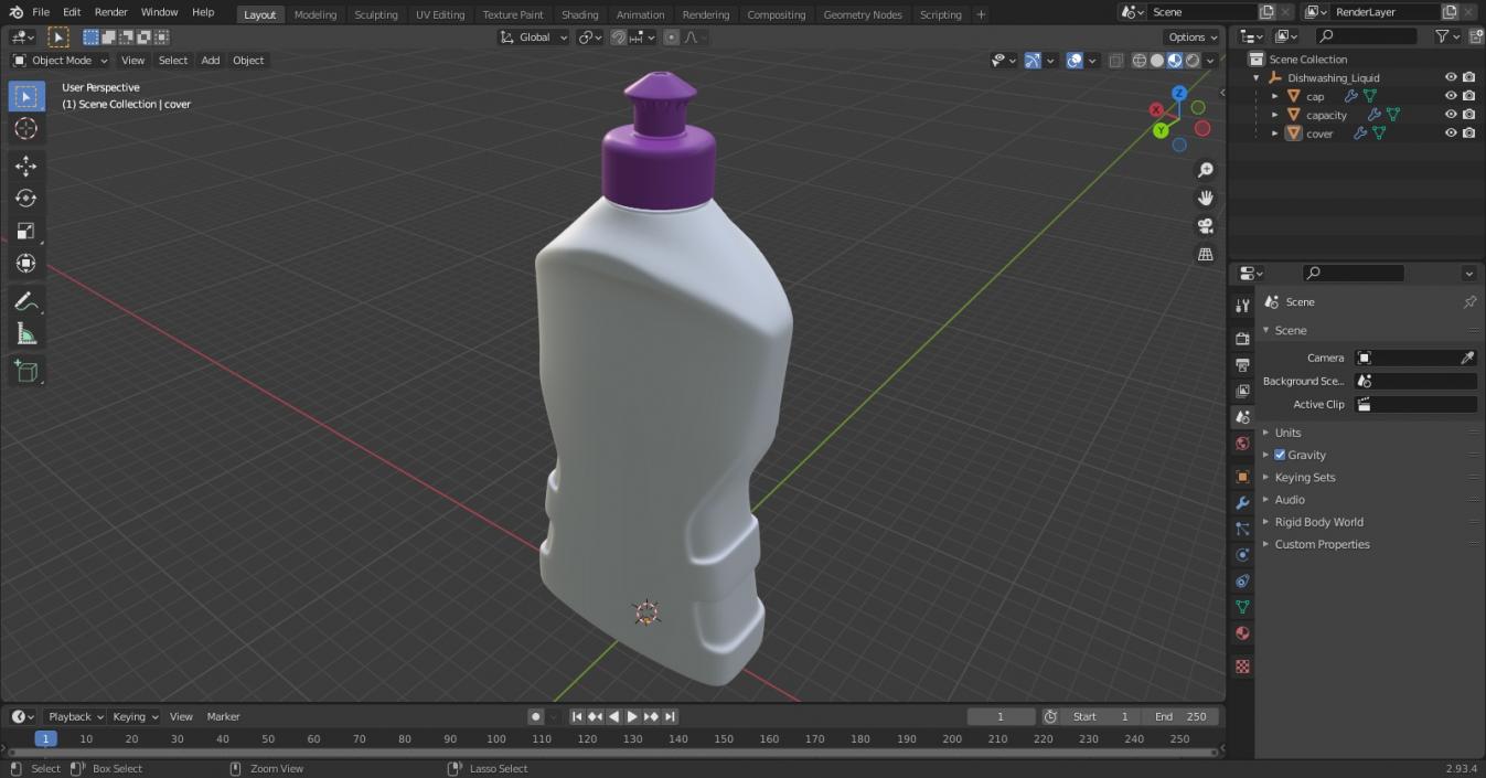 3D Dishwashing Liquid model