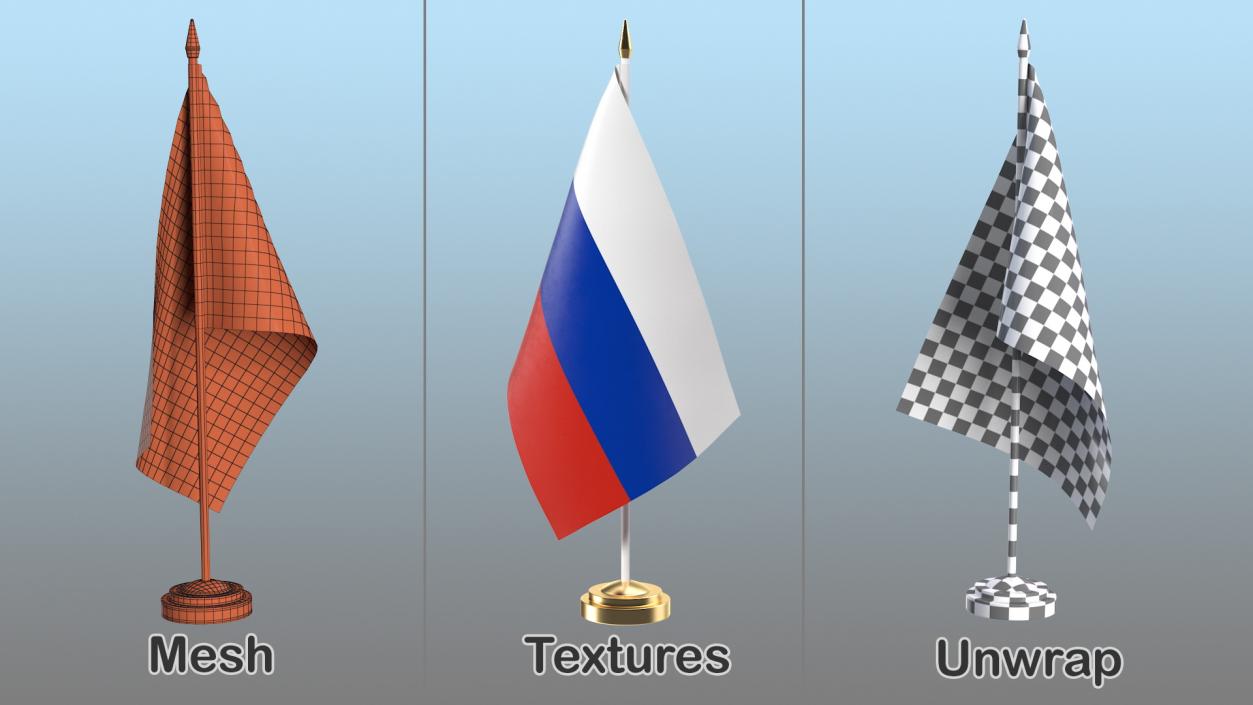 Table Flag Russia 3D