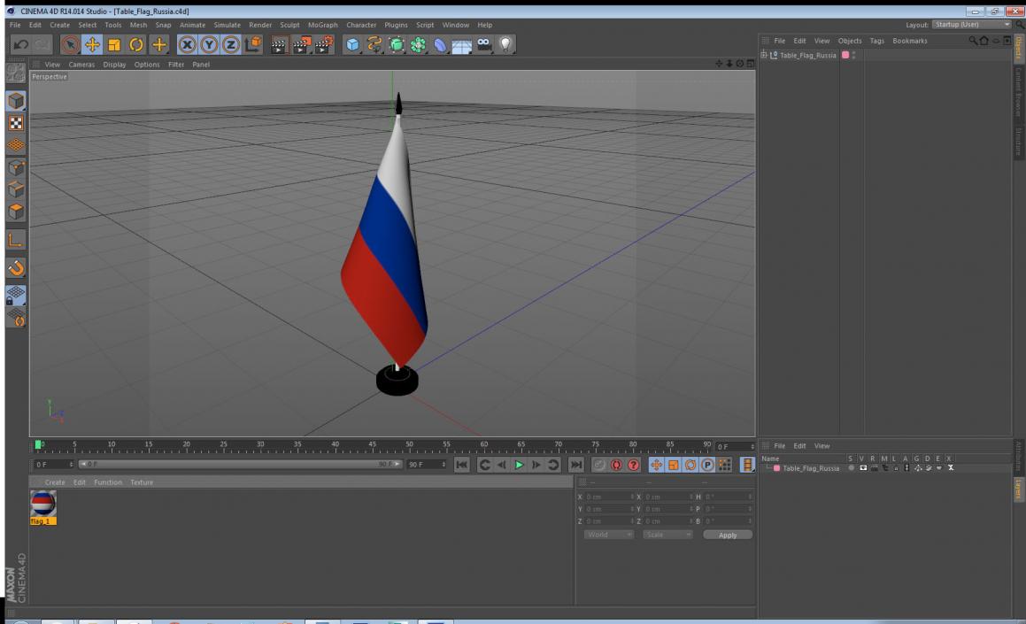 Table Flag Russia 3D