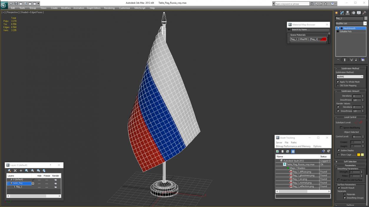 Table Flag Russia 3D