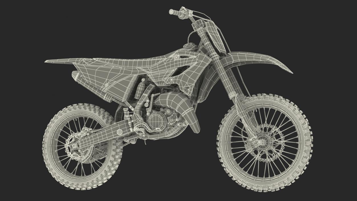 Yamaha YZ125 2022 Dirt Rigged 3D model