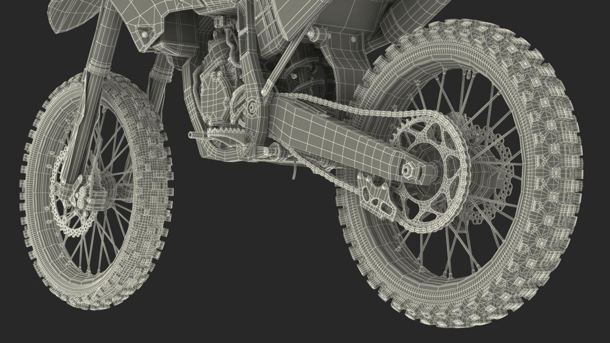 Yamaha YZ125 2022 Dirt Rigged 3D model