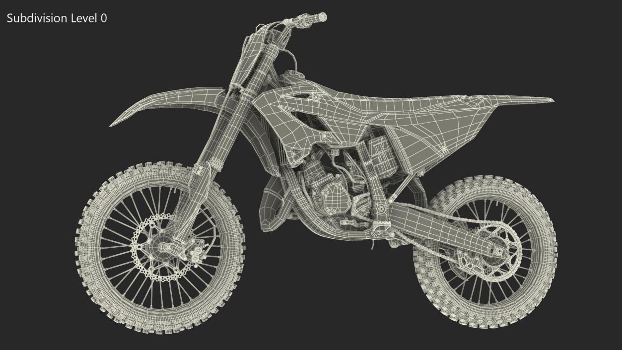 Yamaha YZ125 2022 Dirt Rigged 3D model