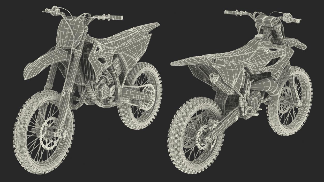 Yamaha YZ125 2022 Dirt Rigged 3D model