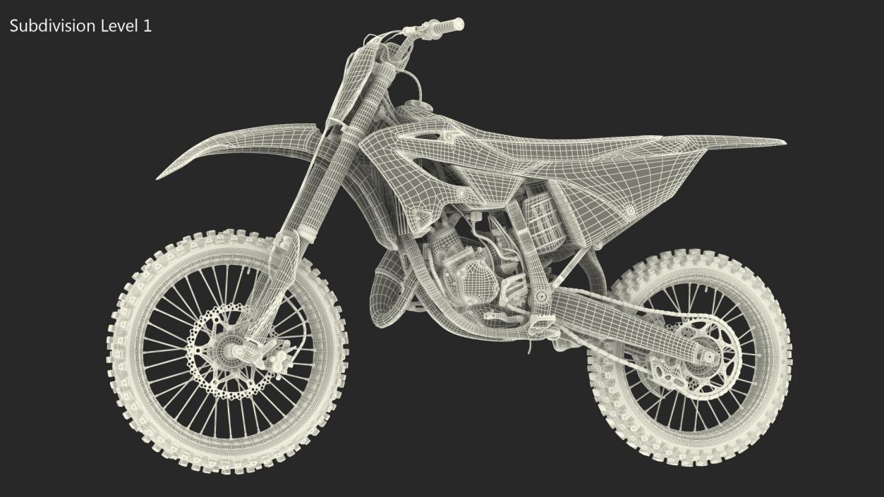 Yamaha YZ125 2022 Dirt Rigged 3D model