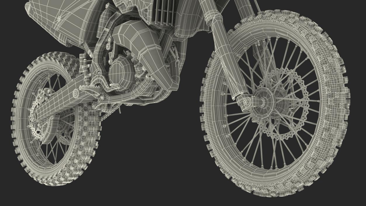 Yamaha YZ125 2022 Dirt Rigged 3D model