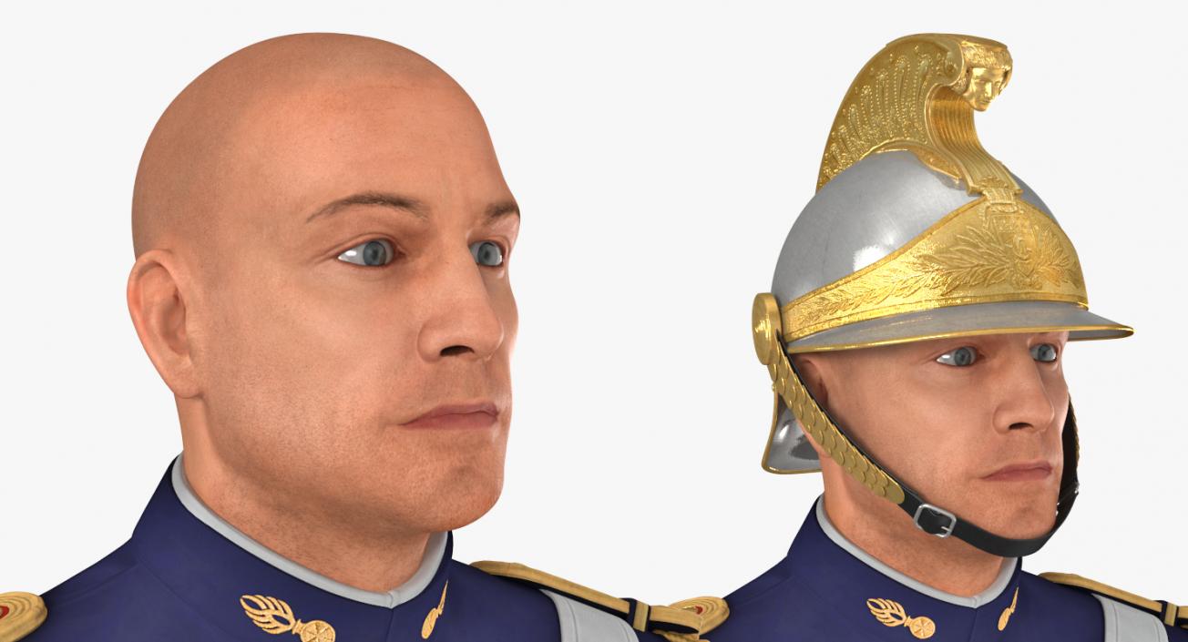 French Cuirassier Officers Walking Pose 3D model