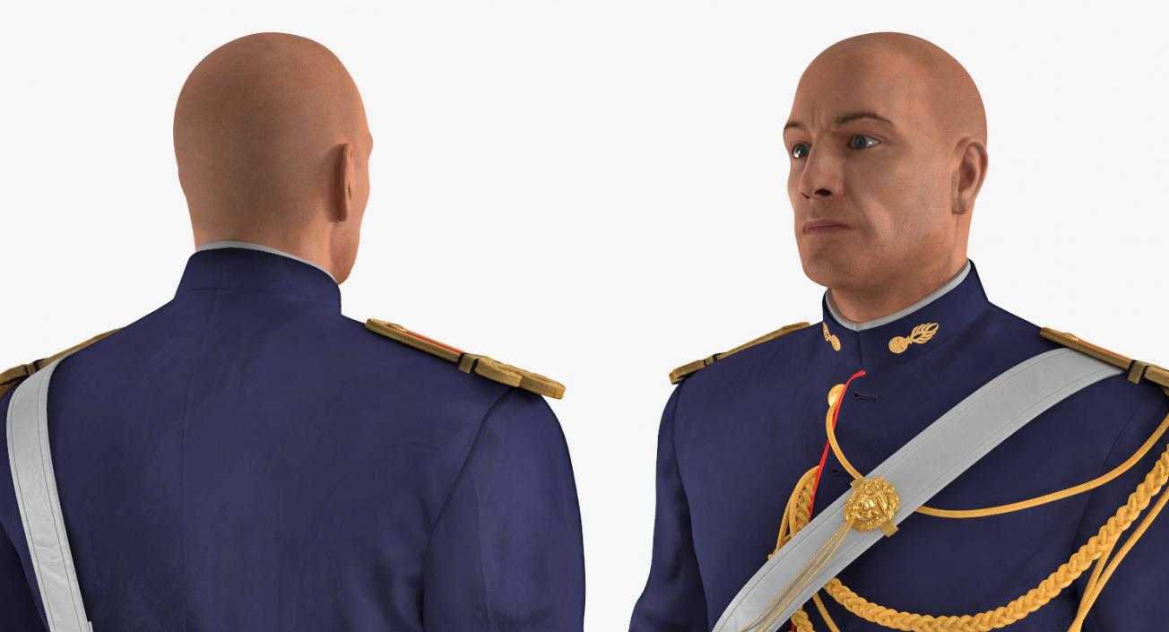 French Cuirassier Officers Walking Pose 3D model