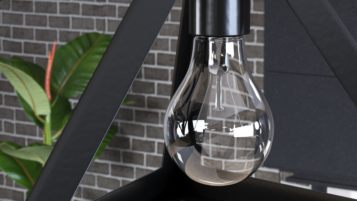 Pendant Lights Pack of Three Black 3D model