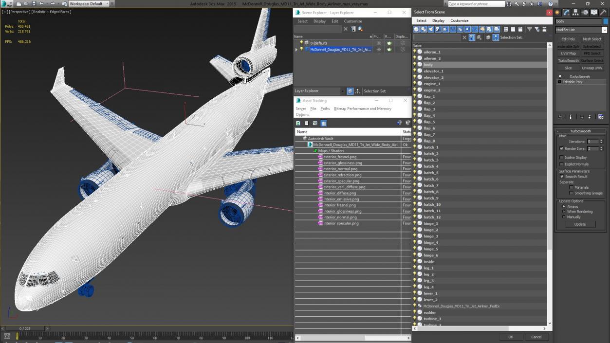 McDonnell Douglas MD11 Tri Jet Wide Body Airliner 3D model