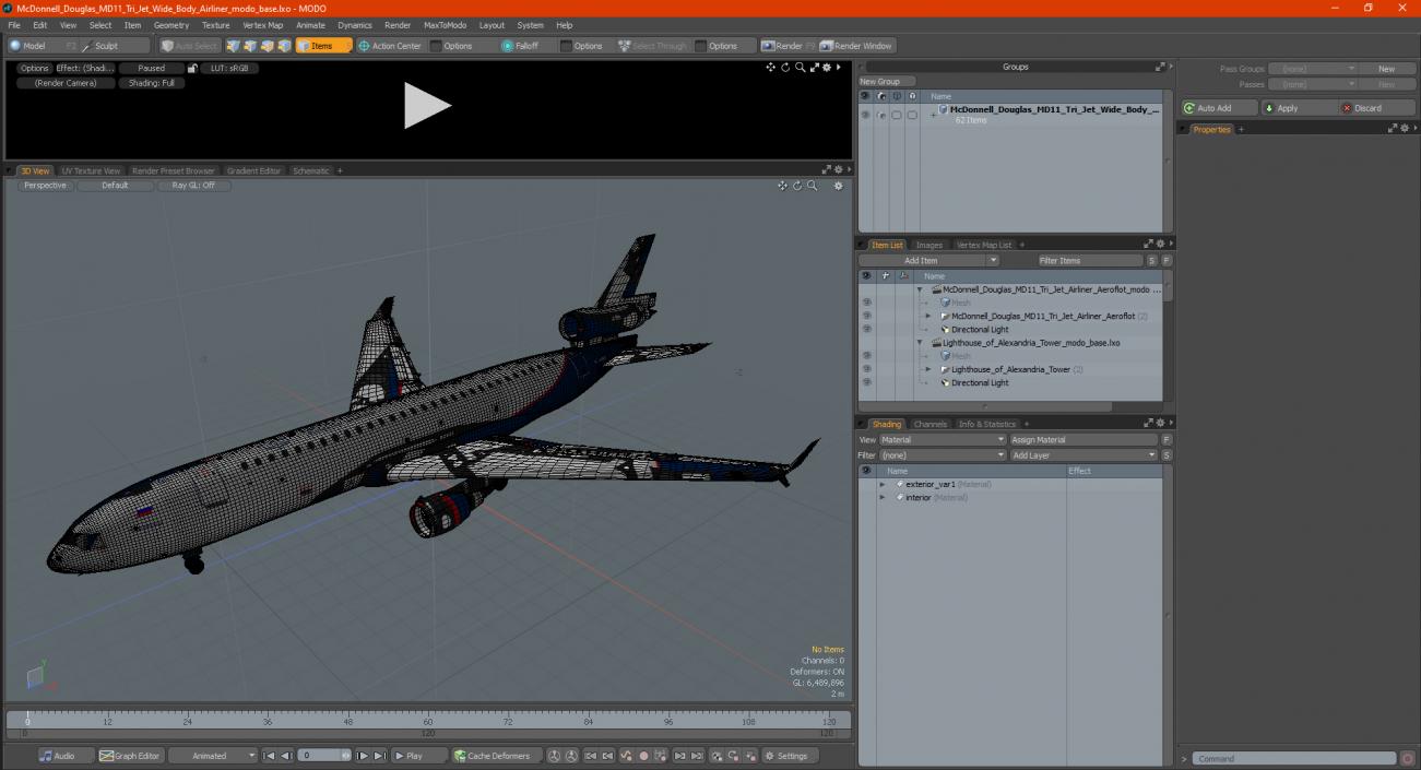 McDonnell Douglas MD11 Tri Jet Wide Body Airliner 3D model