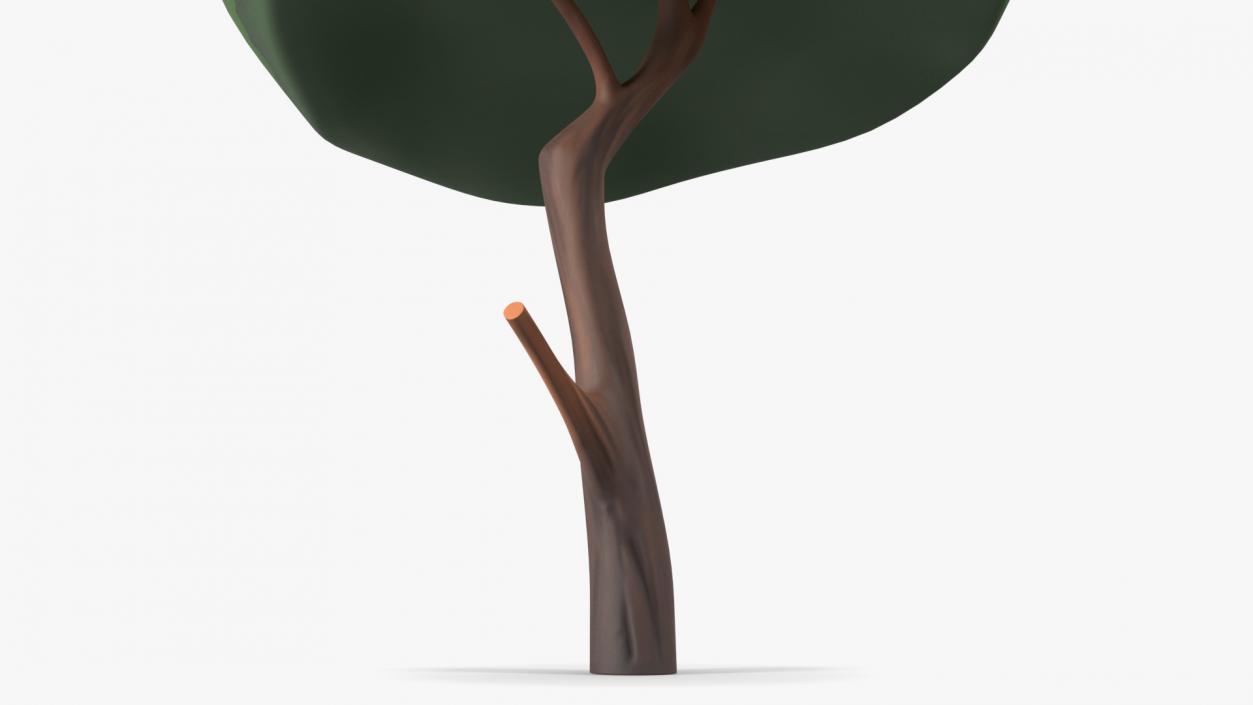 Small Cartoon Tree Crooked Handpaint Texture 3D model