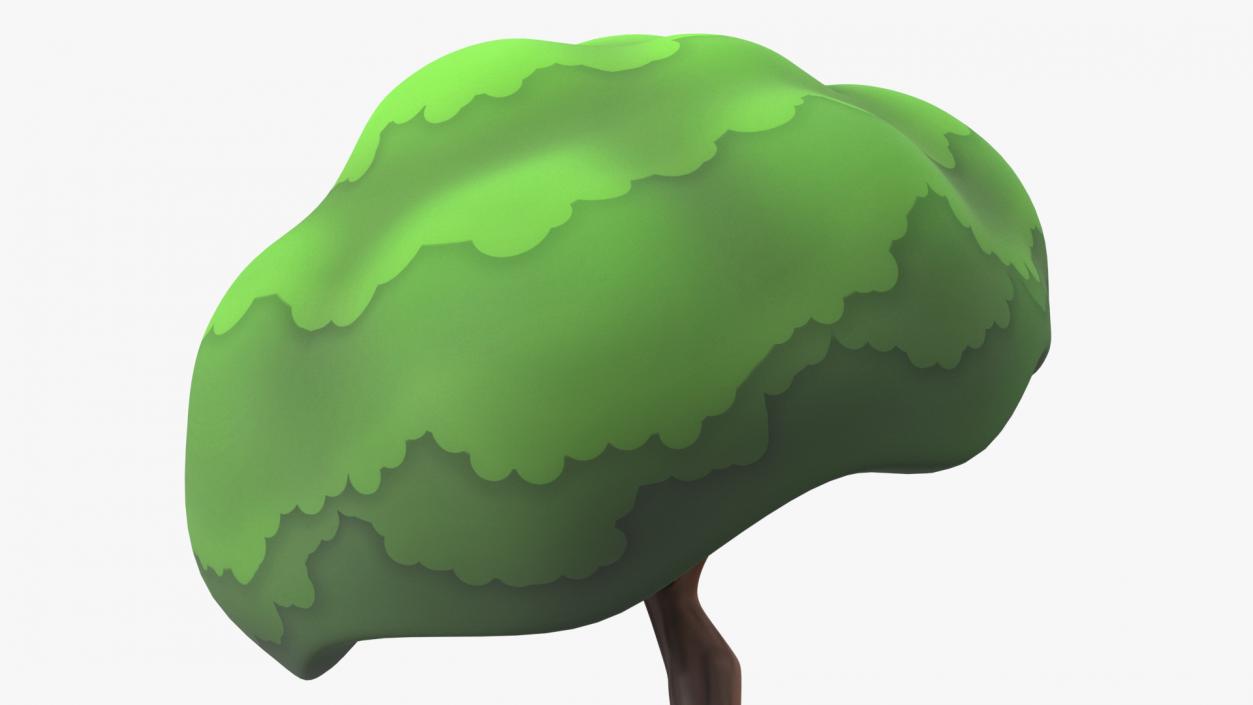 Small Cartoon Tree Crooked Handpaint Texture 3D model