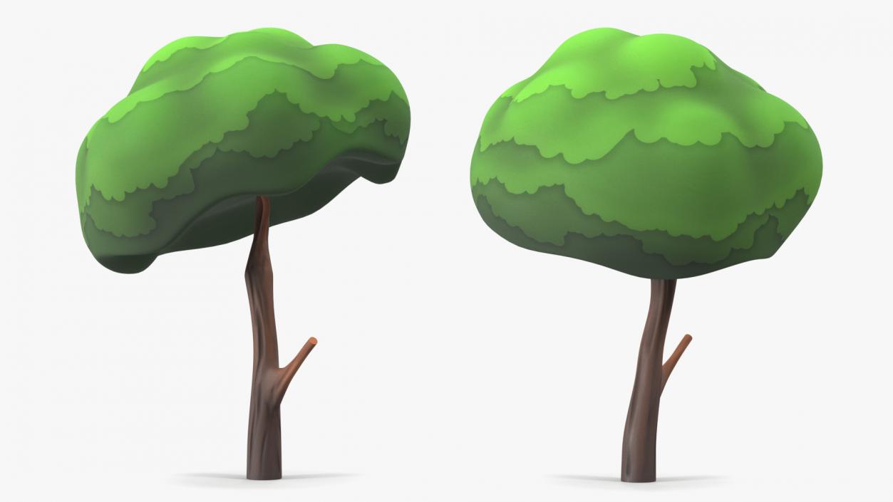 Small Cartoon Tree Crooked Handpaint Texture 3D model