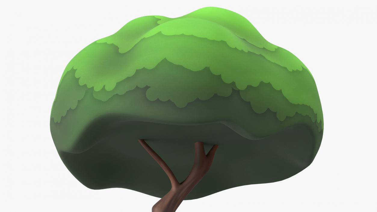 Small Cartoon Tree Crooked Handpaint Texture 3D model