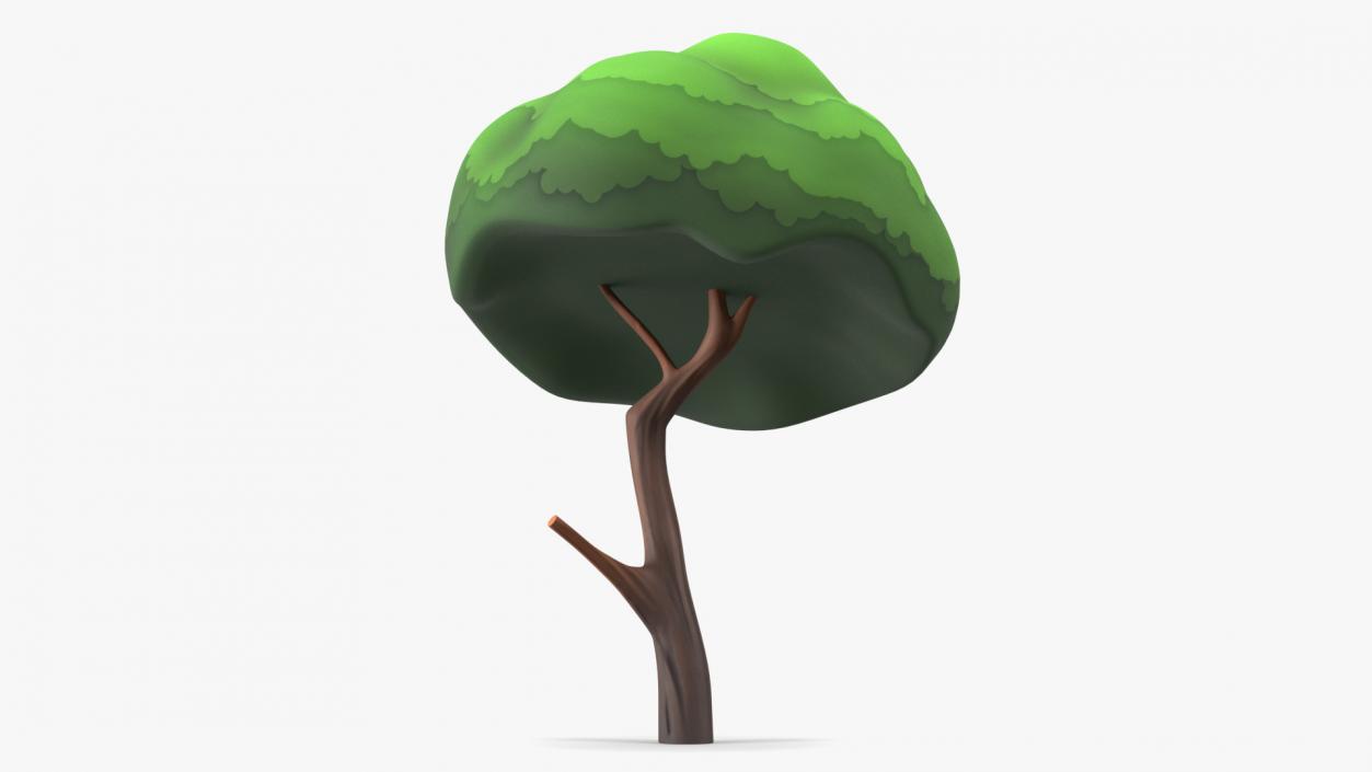 Small Cartoon Tree Crooked Handpaint Texture 3D model