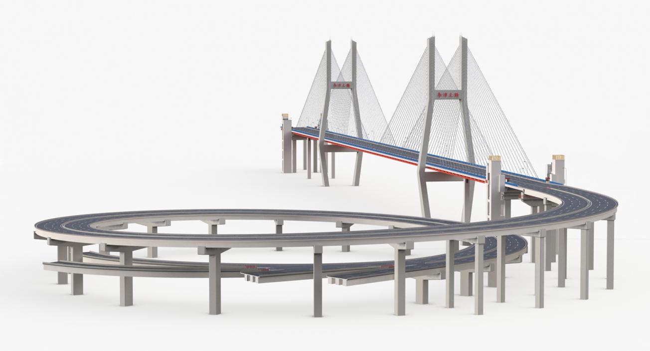 3D Suspension Bridges Collection 4