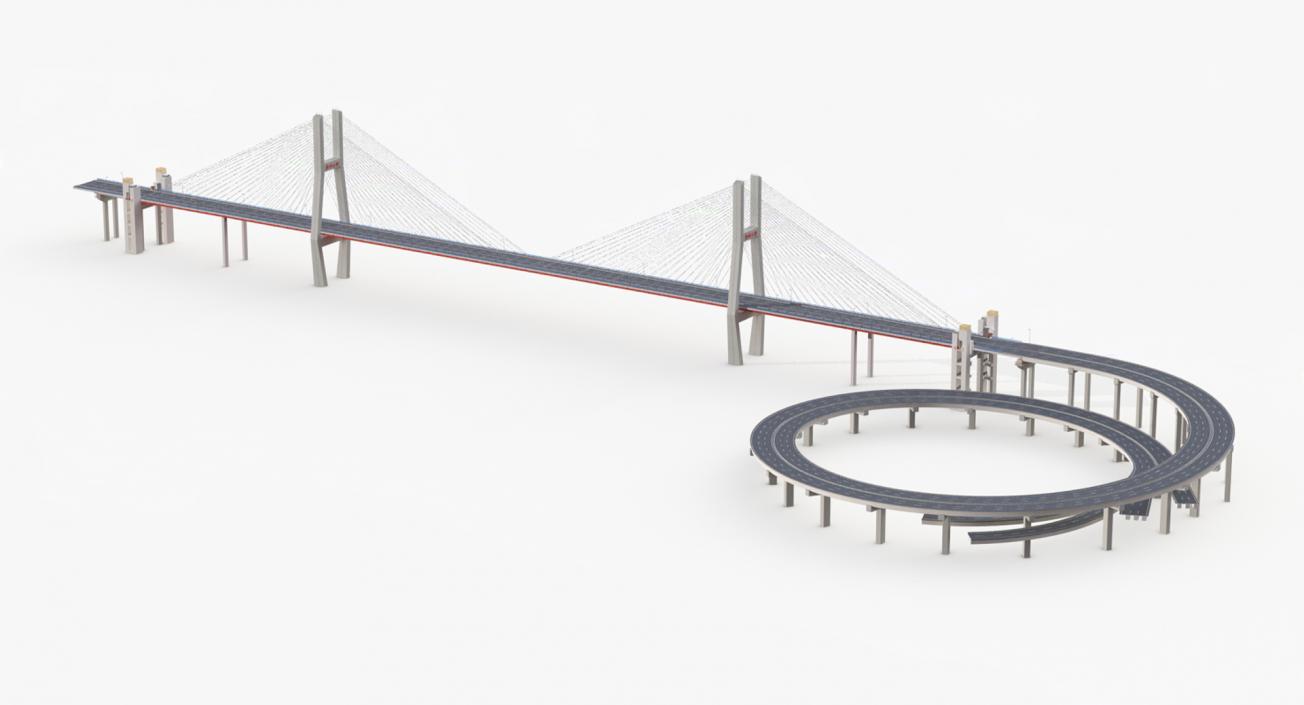 3D Suspension Bridges Collection 4