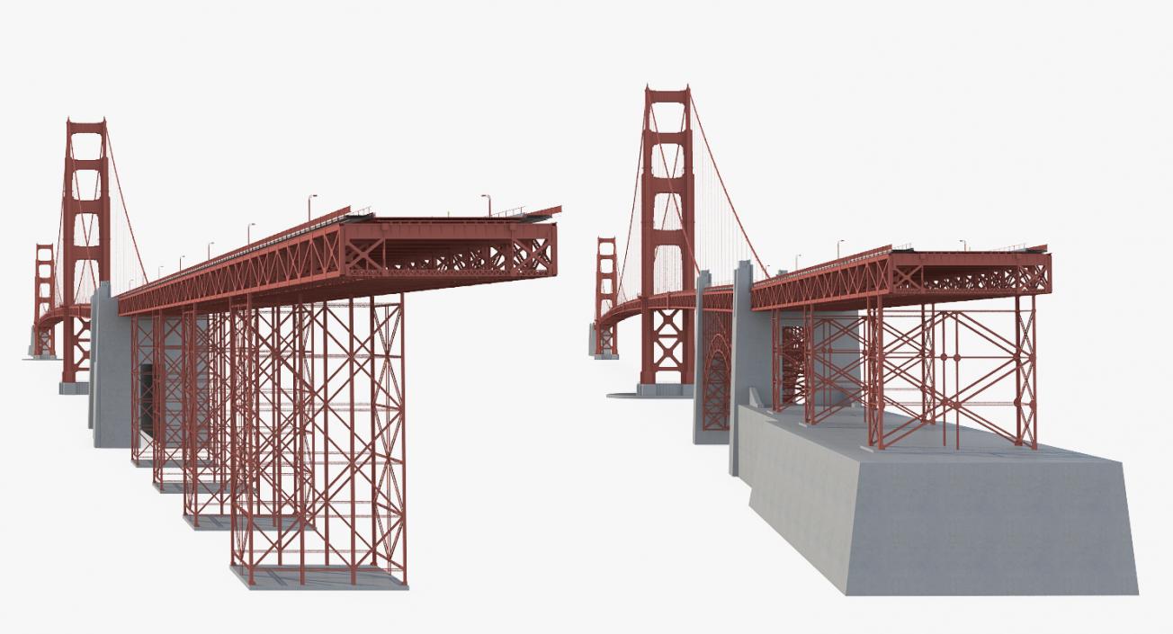 3D Suspension Bridges Collection 4