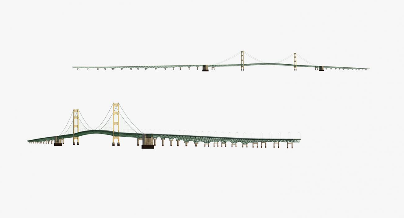 3D Suspension Bridges Collection 4