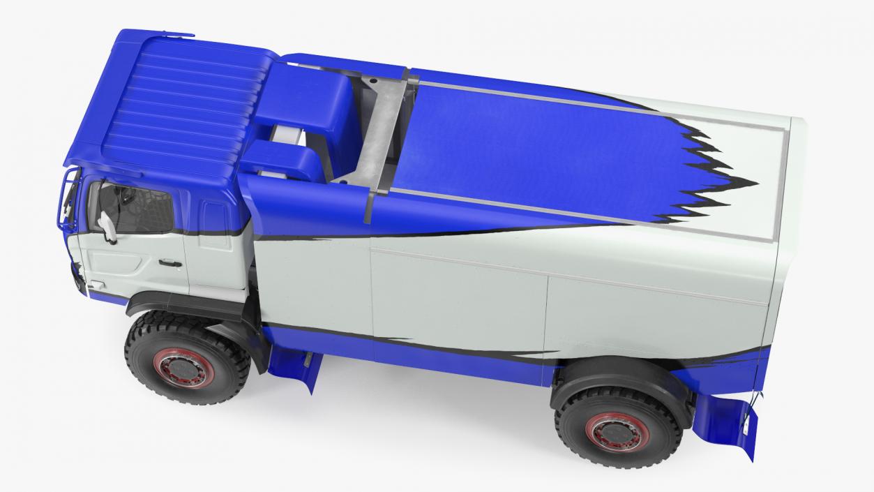 3D Rally Truck Dakar Blue Simple Interior model