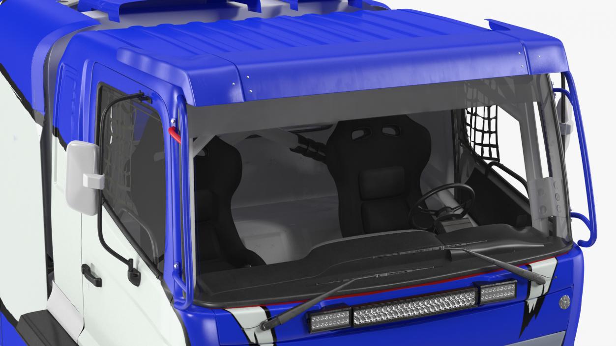 3D Rally Truck Dakar Blue Simple Interior model