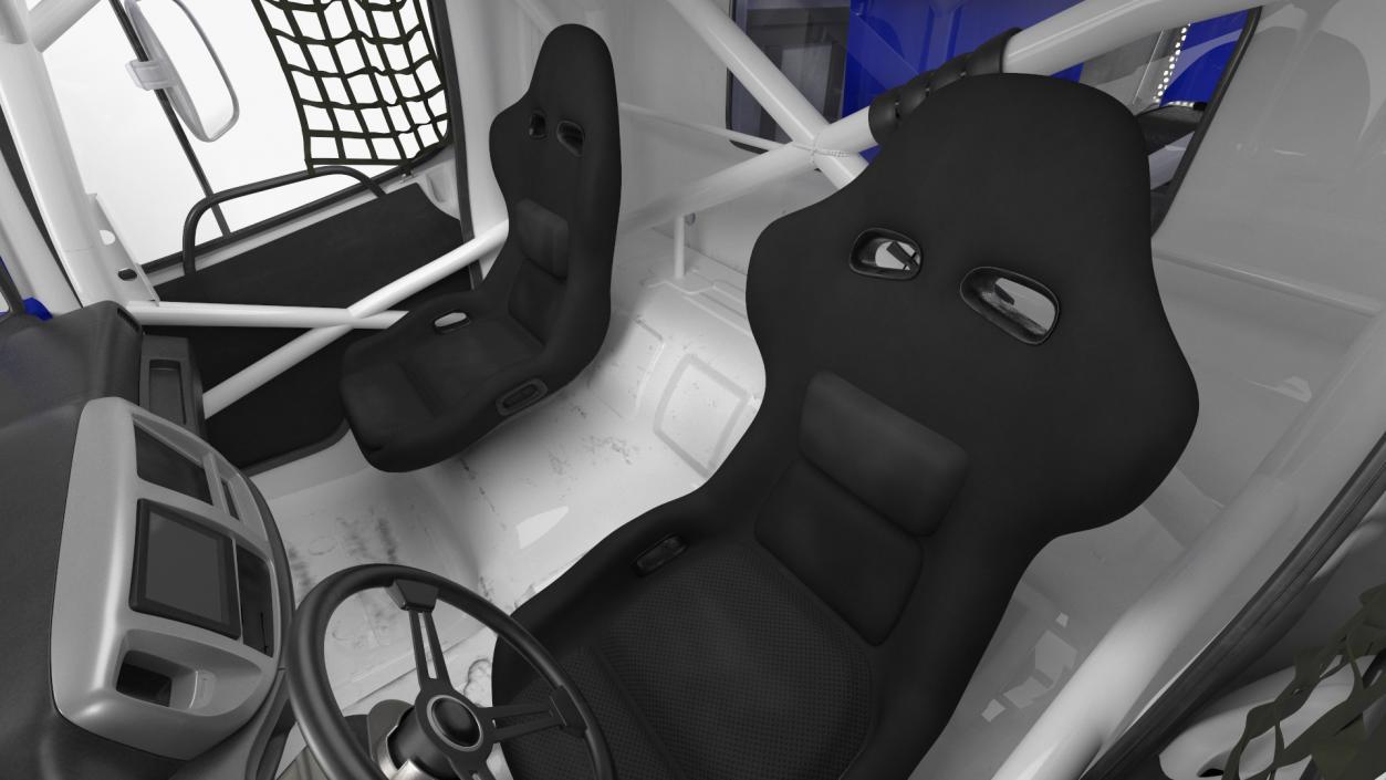 3D Rally Truck Dakar Blue Simple Interior model