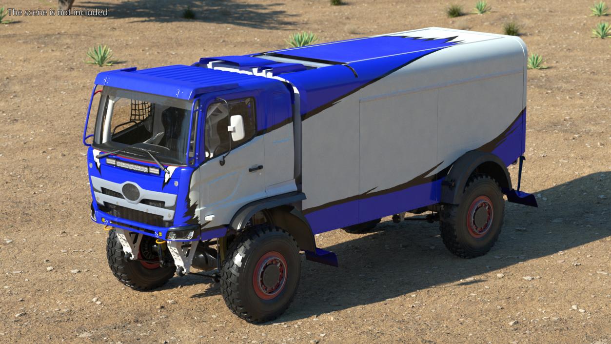 3D Rally Truck Dakar Blue Simple Interior model