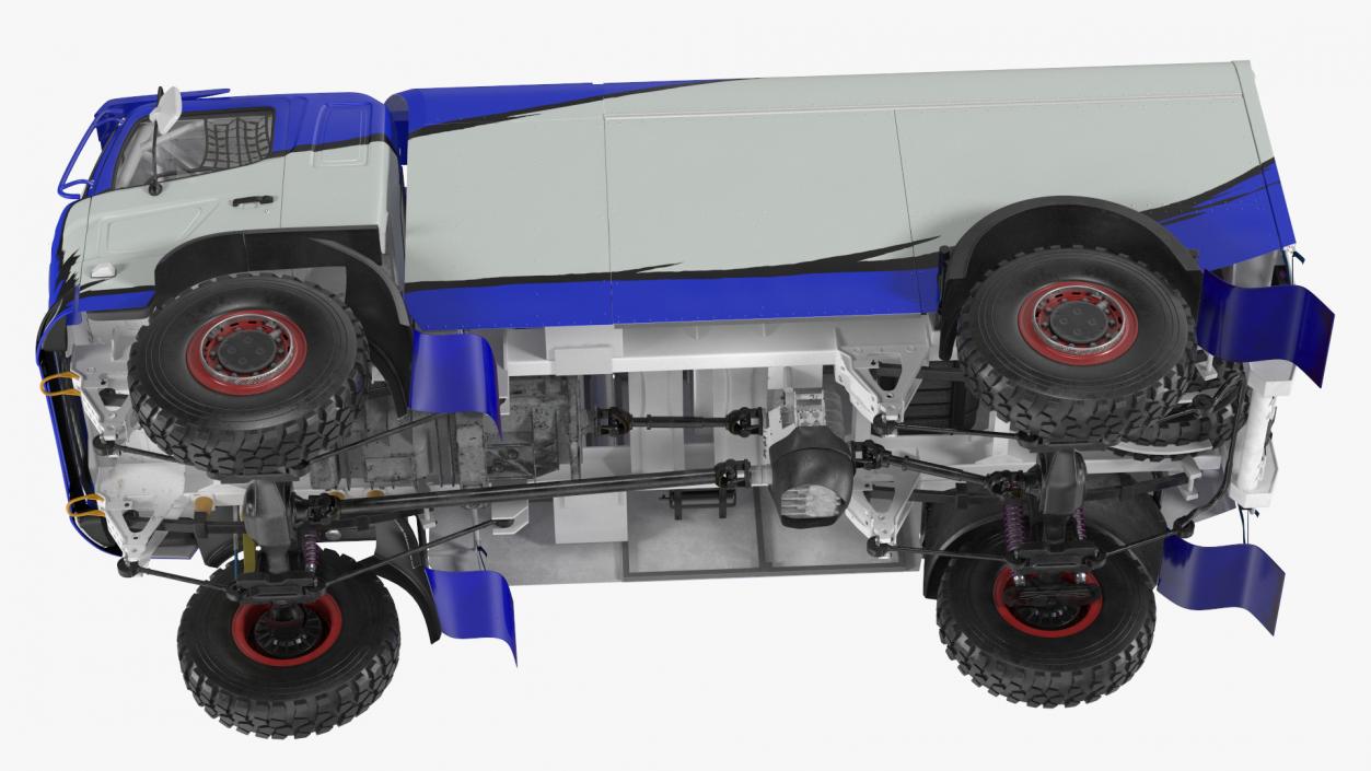 3D Rally Truck Dakar Blue Simple Interior model