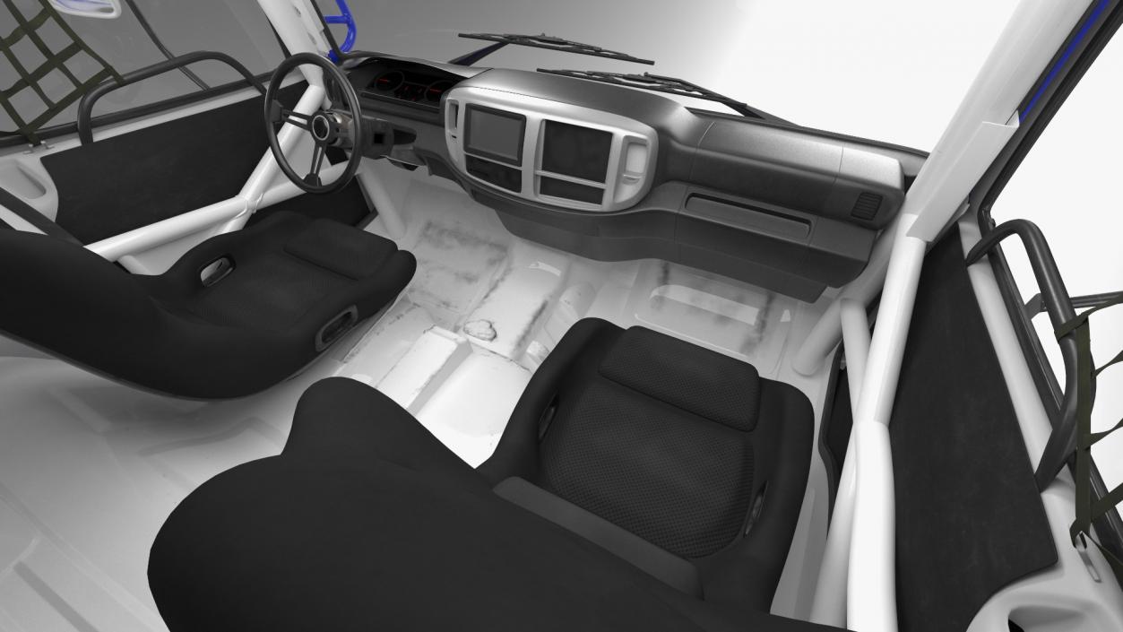 3D Rally Truck Dakar Blue Simple Interior model