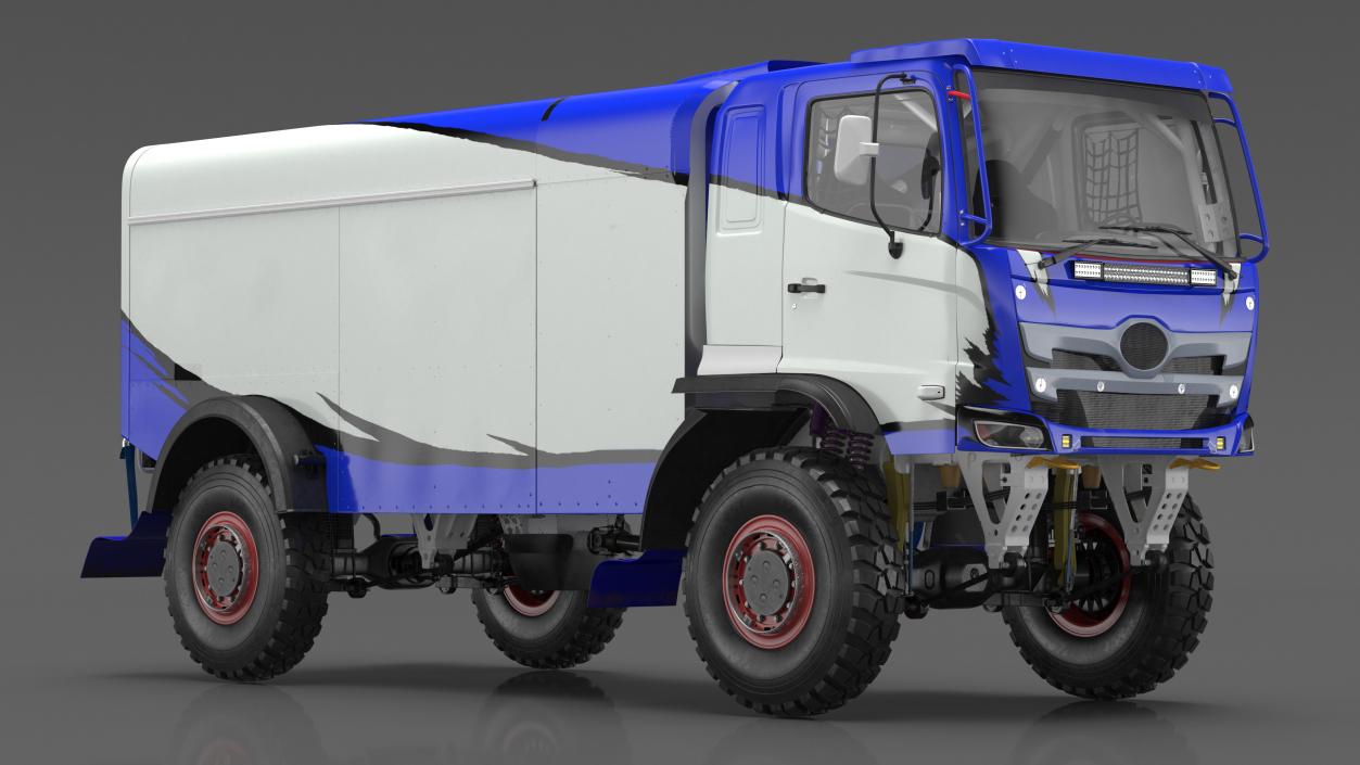 3D Rally Truck Dakar Blue Simple Interior model