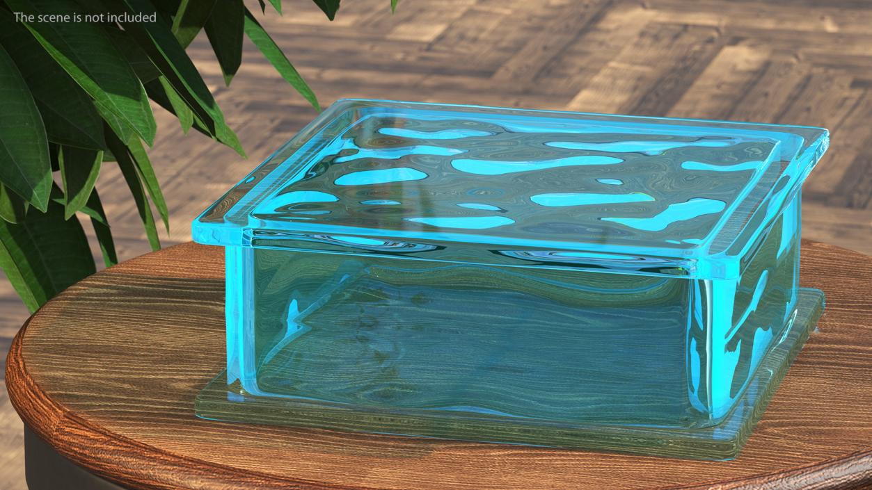 3D Blue Wave Glass Block