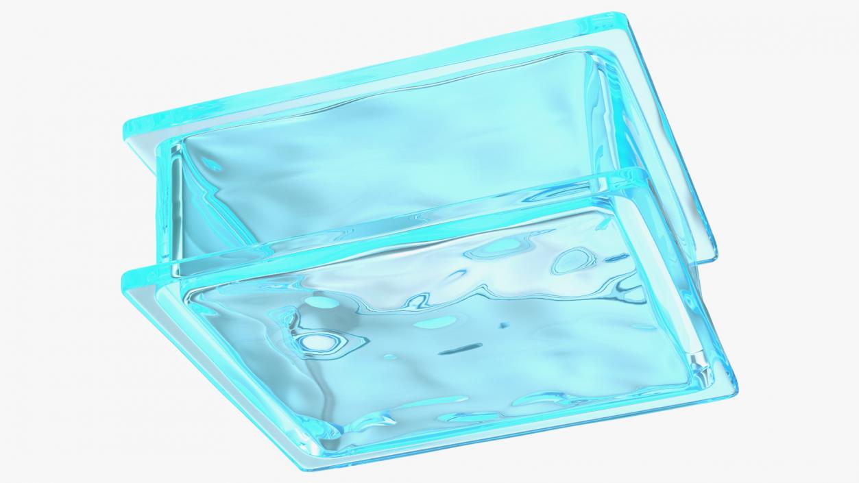 3D Blue Wave Glass Block